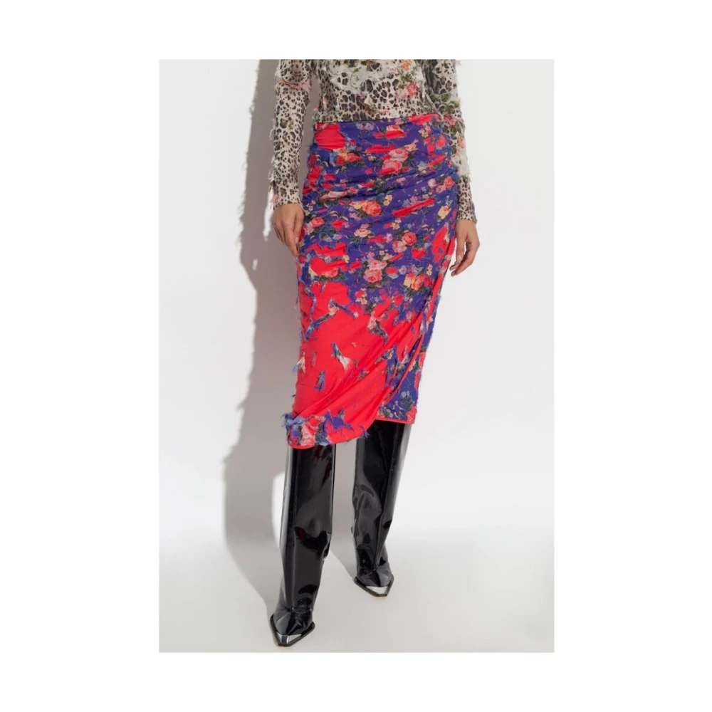 Diesel Bloemenprint hoge taille rok Multicolor Dames