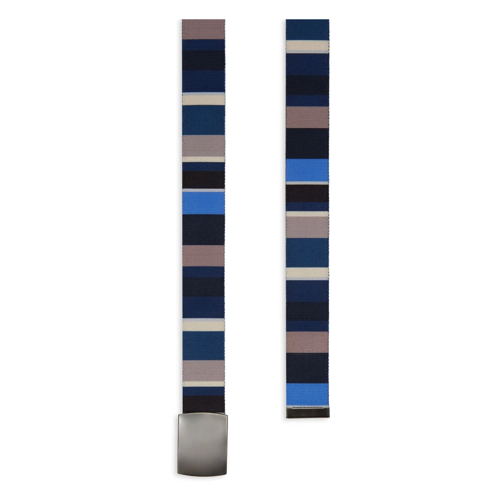 Gallo Elastische blauwe uniseks lintriem met veelkleurige strepen Multicolor Unisex