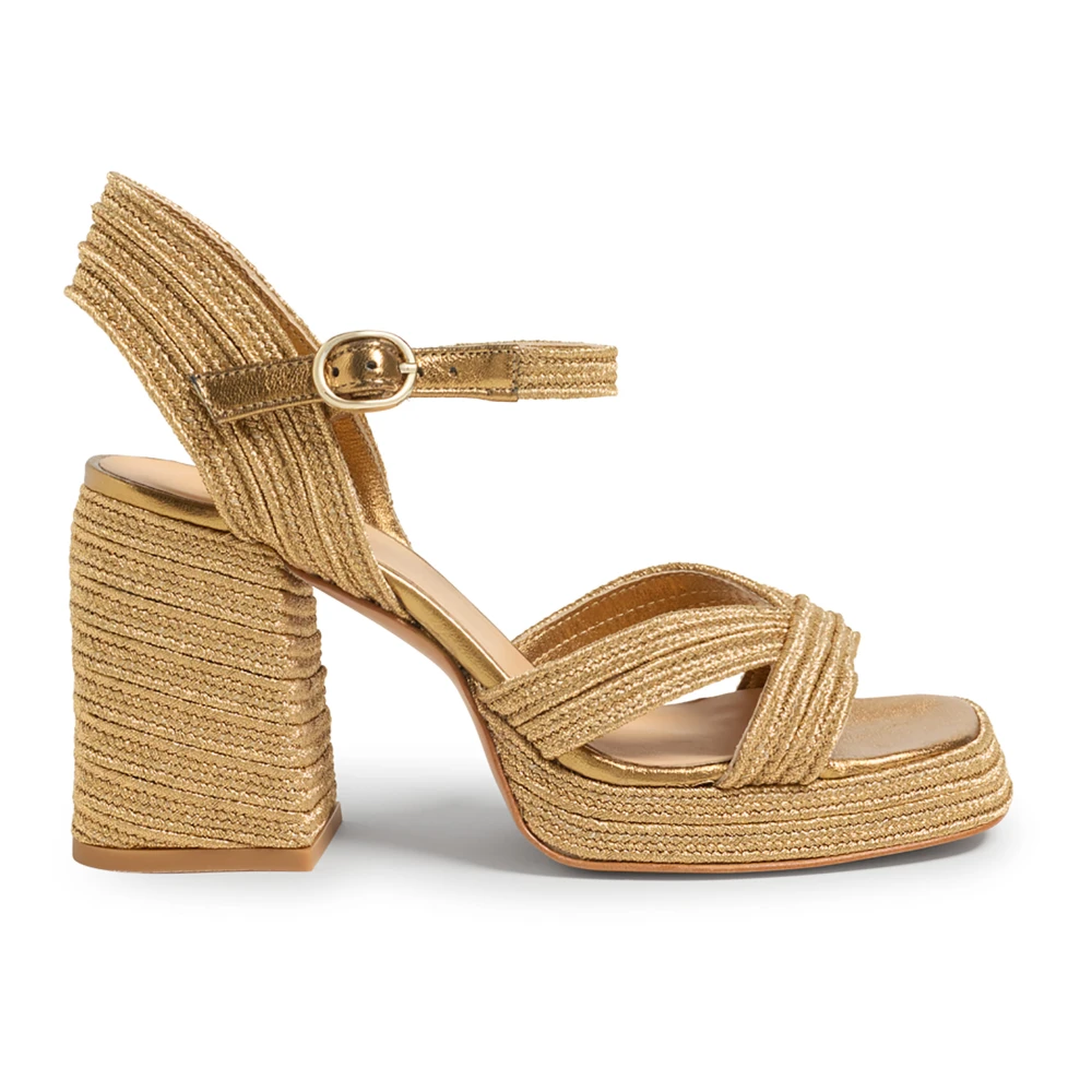 Castañer Women's Yellow High Heel Sandals, 7 Uk, Valle/142 10 Cm Sandals