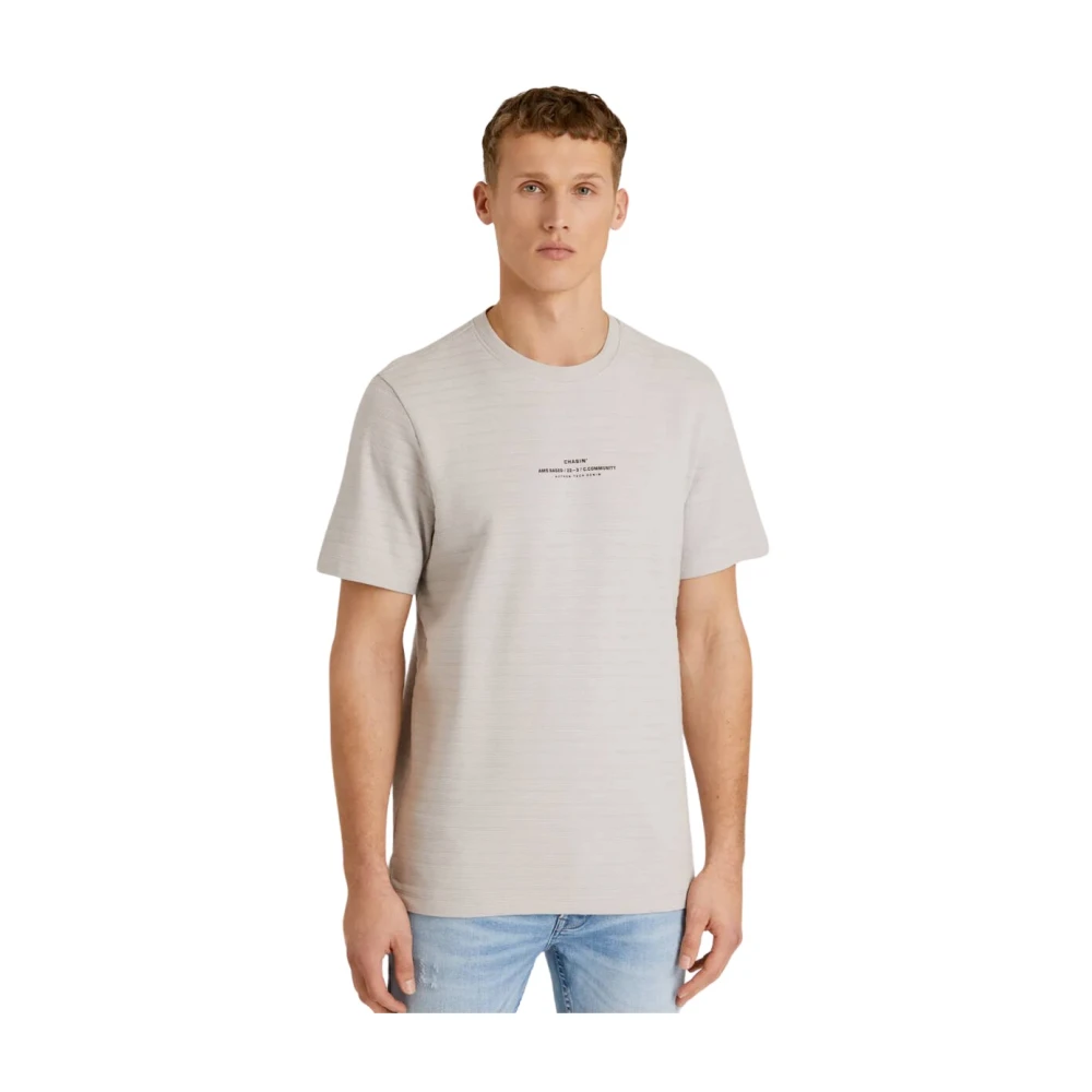 CHASIN' regular fit T-shirt NORRIS met ingebreid patroon grey