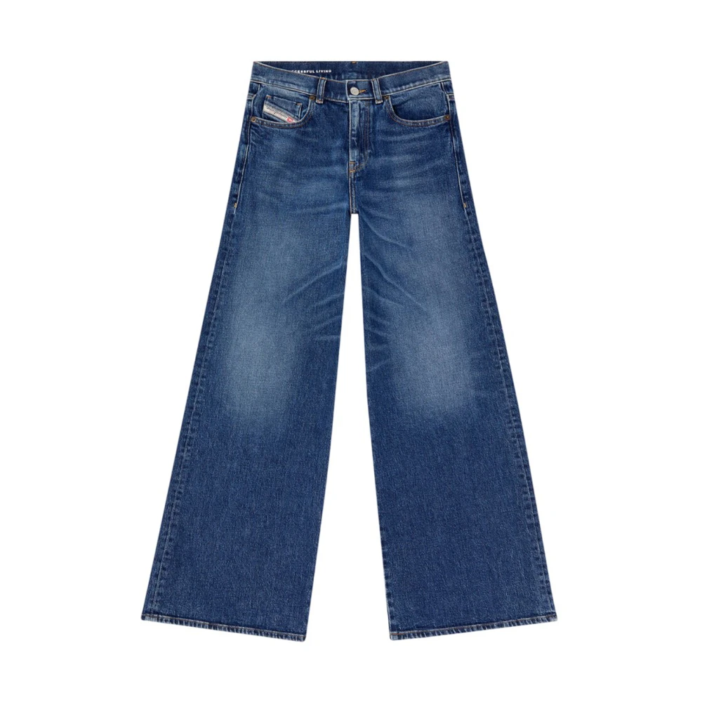 Diesel Flared Cropped Jeans Blue Dames