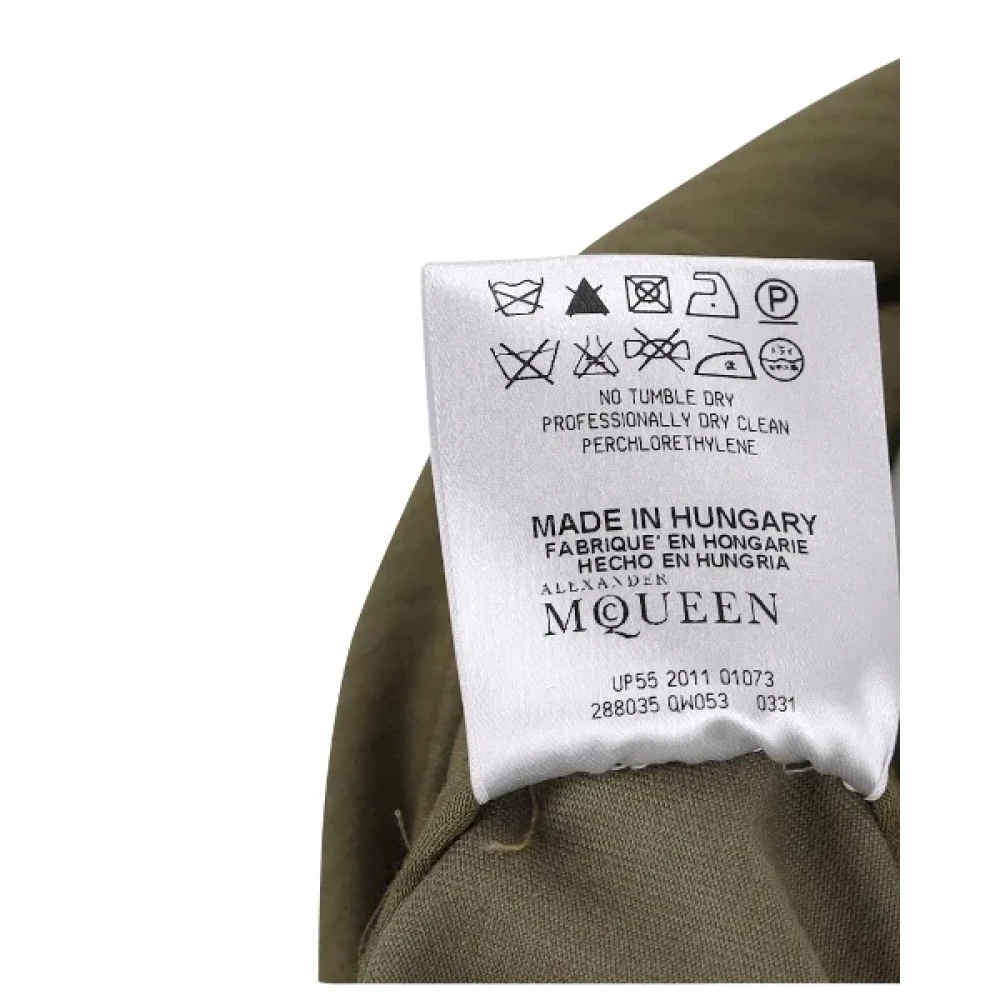 Alexander McQueen Pre-owned Cotton bottoms Green Dames