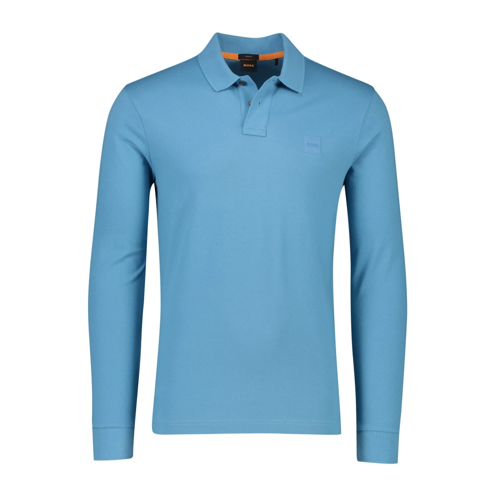 Hugo Boss Blauwe Polo met Lange Mouwen Blue Heren