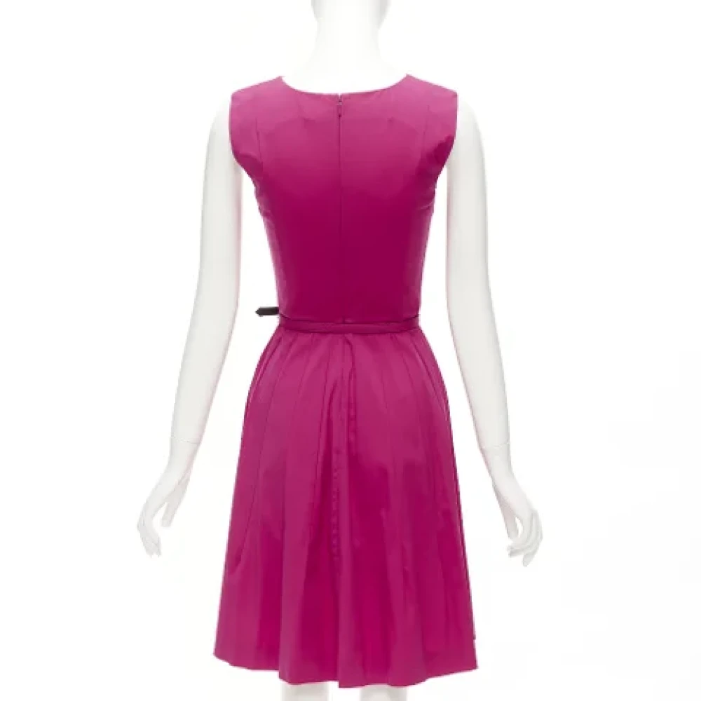 Oscar De La Renta Pre-owned Cotton dresses Pink Dames