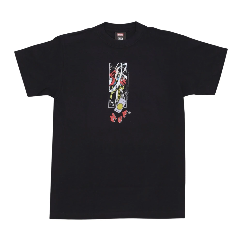 HUF Avengers Zwarte Tee Korte Mouw T-shirt Black Heren