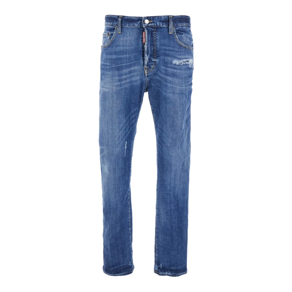 Dsquared2 Blue Straight Fit Jeans, Male, M, Stylish Jeans For Men