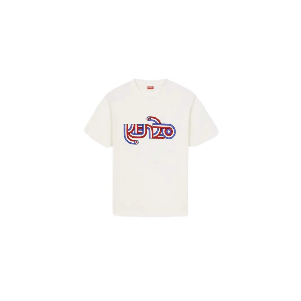 Kenzo Retro Mod-geïnspireerd T-shirt met Oversized Logo Beige Heren