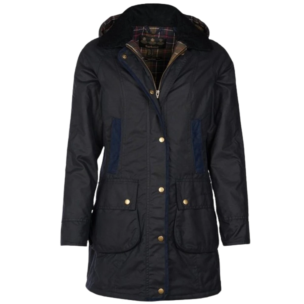 Barbour Waxjas met knoopsluiting Blue Dames