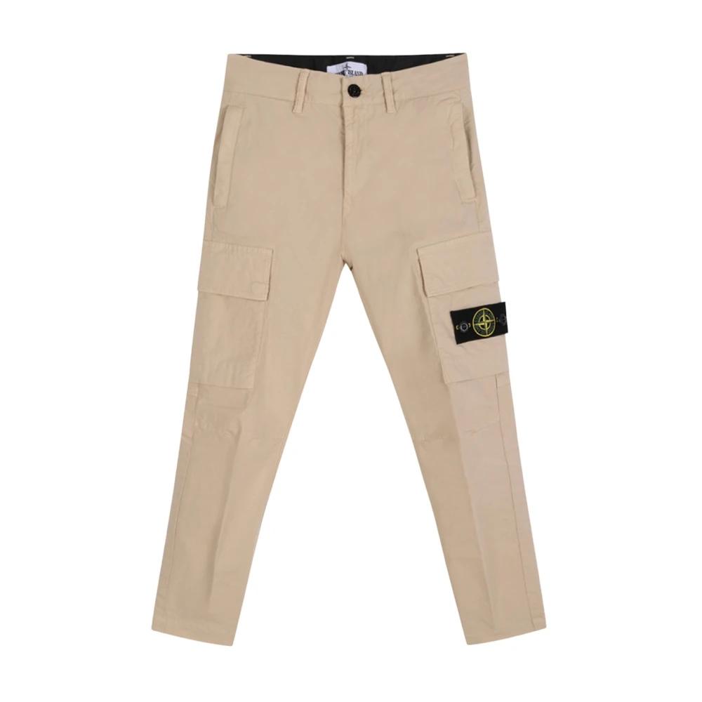 Stone Island Unisex Kids Beige Trousers, 8 Y, Cargo Pocket Trousers