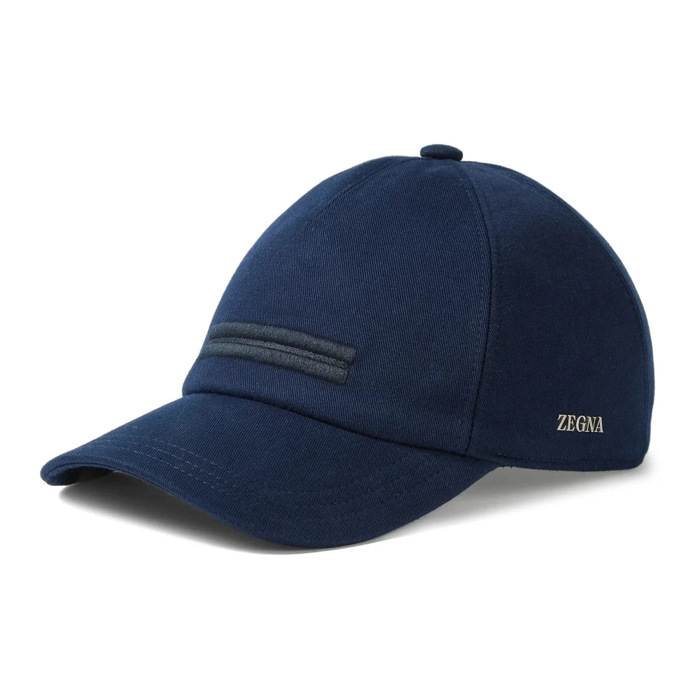 Zegna Mannelijk Blauw Accessoires Heren, L, Katoen, 232 Road Hat