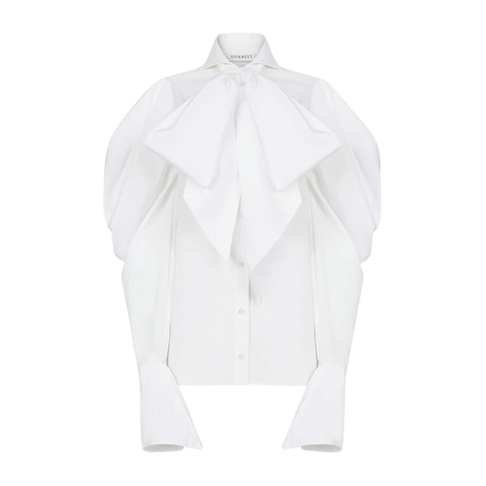 Nina Ricci Witte Boog Shirt Klassieke Stijl White Dames