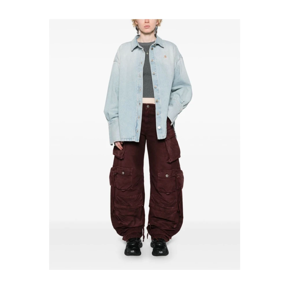 The Attico Lichtblauwe Denim Korte Jas Blue Dames