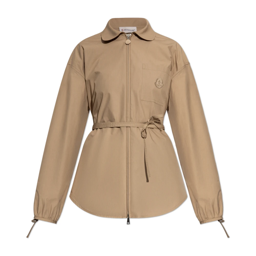 Moncler Beige Skjorta Med Logotypmärke