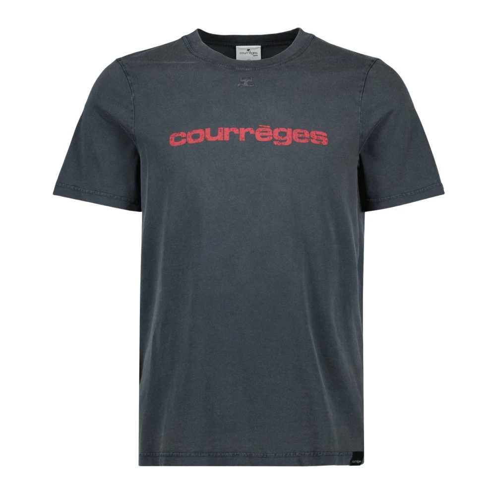 Courrèges Men's Gray T-Shirts, Xs, Printed Ac T-Shirt With Tiger Logo