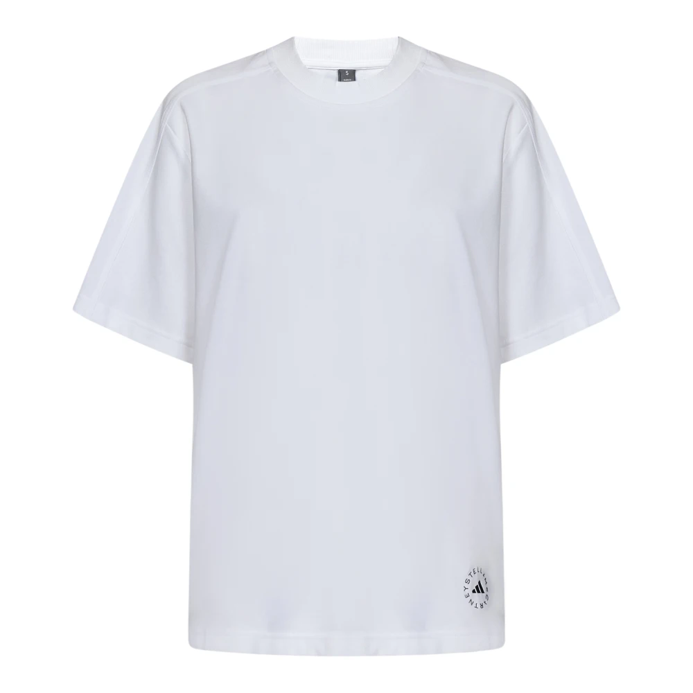 Adidas by stella mccartney Witte Ribgebreide T-shirts en Polos White Dames