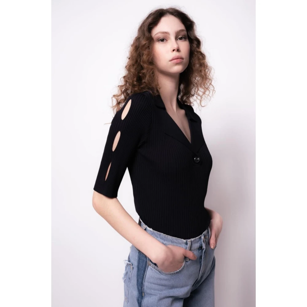 pinko Elegant Polo Shirt Costina Blue Dames
