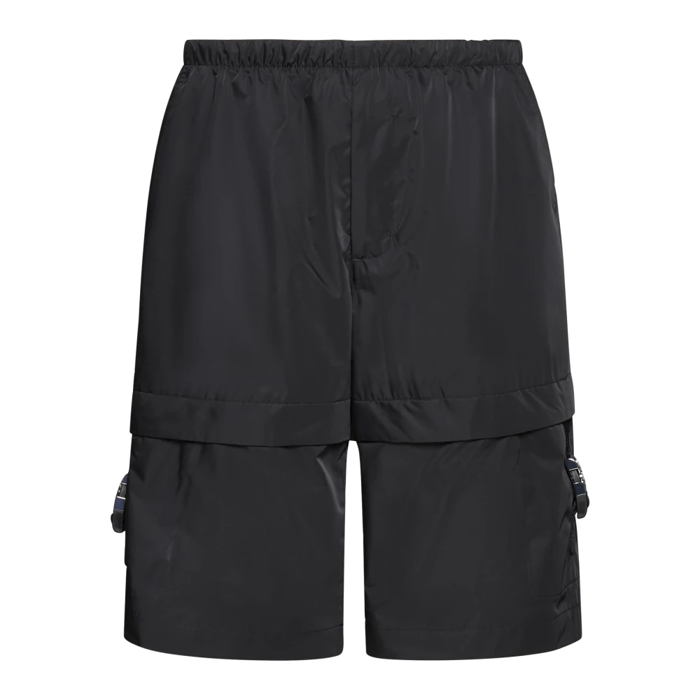 Givenchy Zwarte Shorts met Wit Blauwe Accenten Black Heren