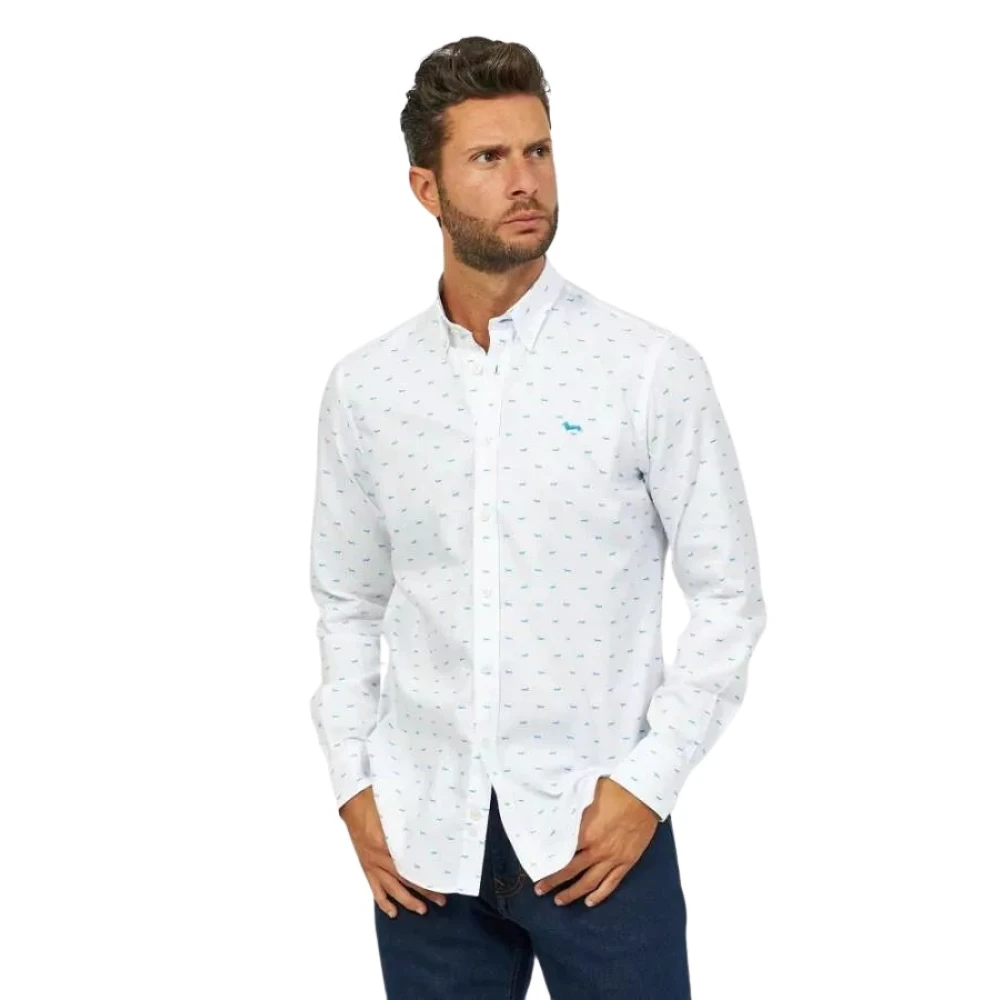 Harmont & Blaine Heren Monotessuto Wit Overhemd White Heren