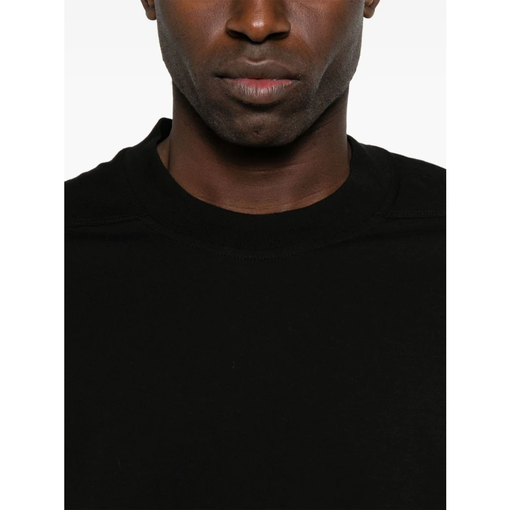 Rick Owens Zwart katoenen jersey T-shirt Black Heren