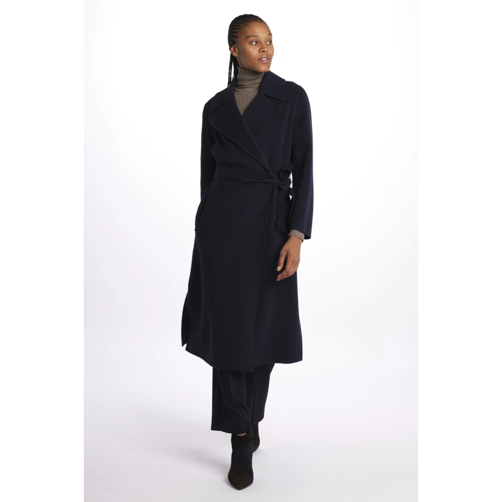 Max Mara Blauwe Manu dubbele ochtendjas jas Blue Dames