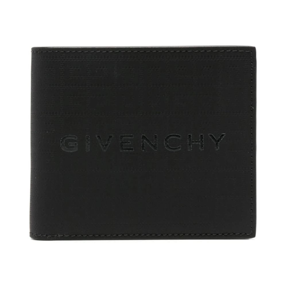 Givenchy Svart Läder Bi-Fold Plånbok Black, Herr