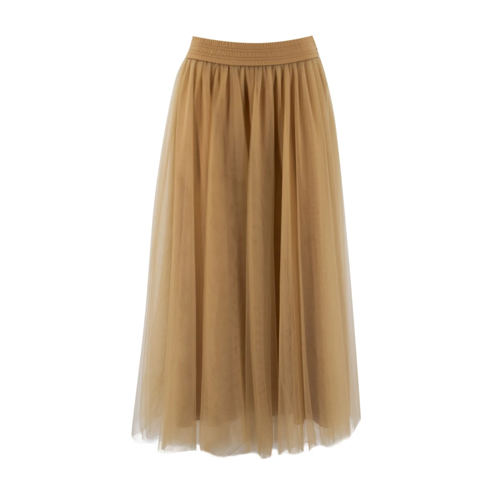 Fabiana Filippi Luxe Tule Midi Rok Brown Dames