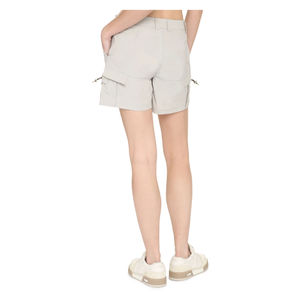 K-way Nylon Shorts met Zakken Beige Dames