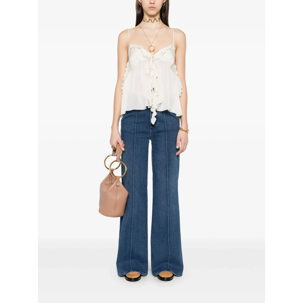 Chloé Witte Zijden Gerimpelde Blouse White Dames