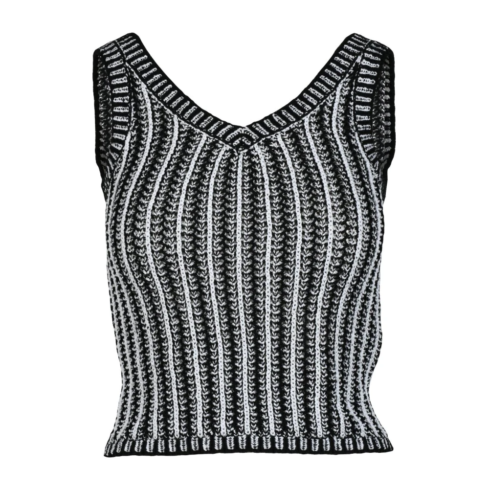 Max Mara Katoenmix Mouwloze Top Black Dames