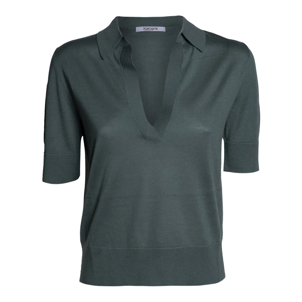 Kangra Women's Green V-Neck Knitwear, S, V-Neck Knitwear