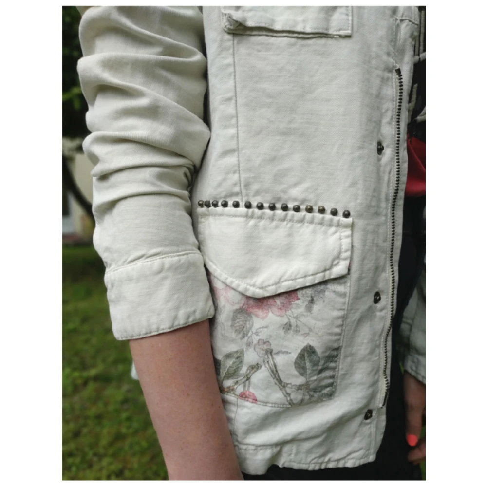Mason's Safarijasje met kersenprint van linnen en katoen Beige Dames