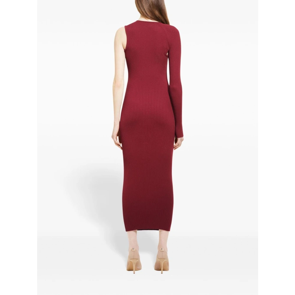 Courrèges Asymmetrische Lange Jurk Bordeaux Rood Red Dames