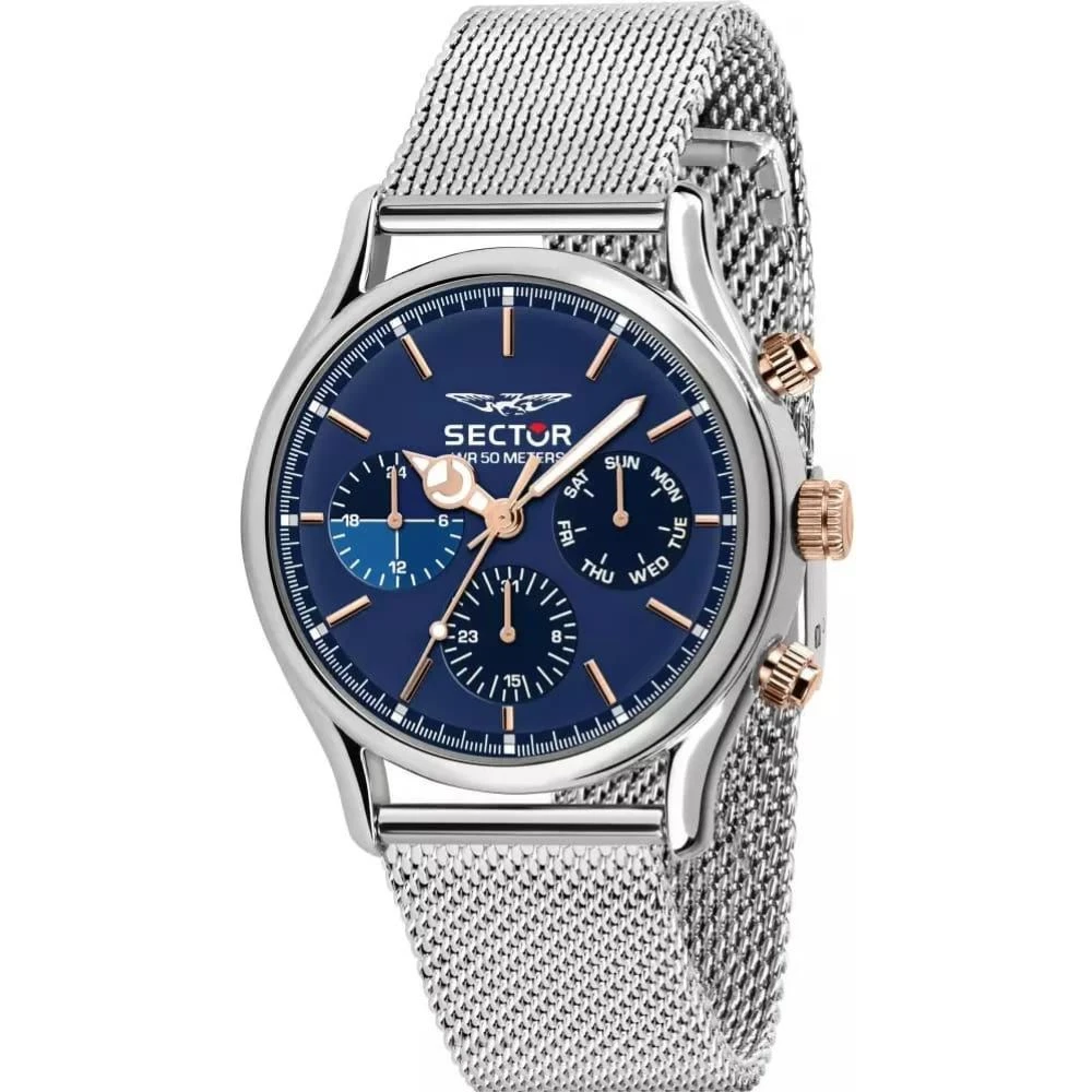 Sector No Limits Men's Blue Chronograph Dial Mesh Band Watch