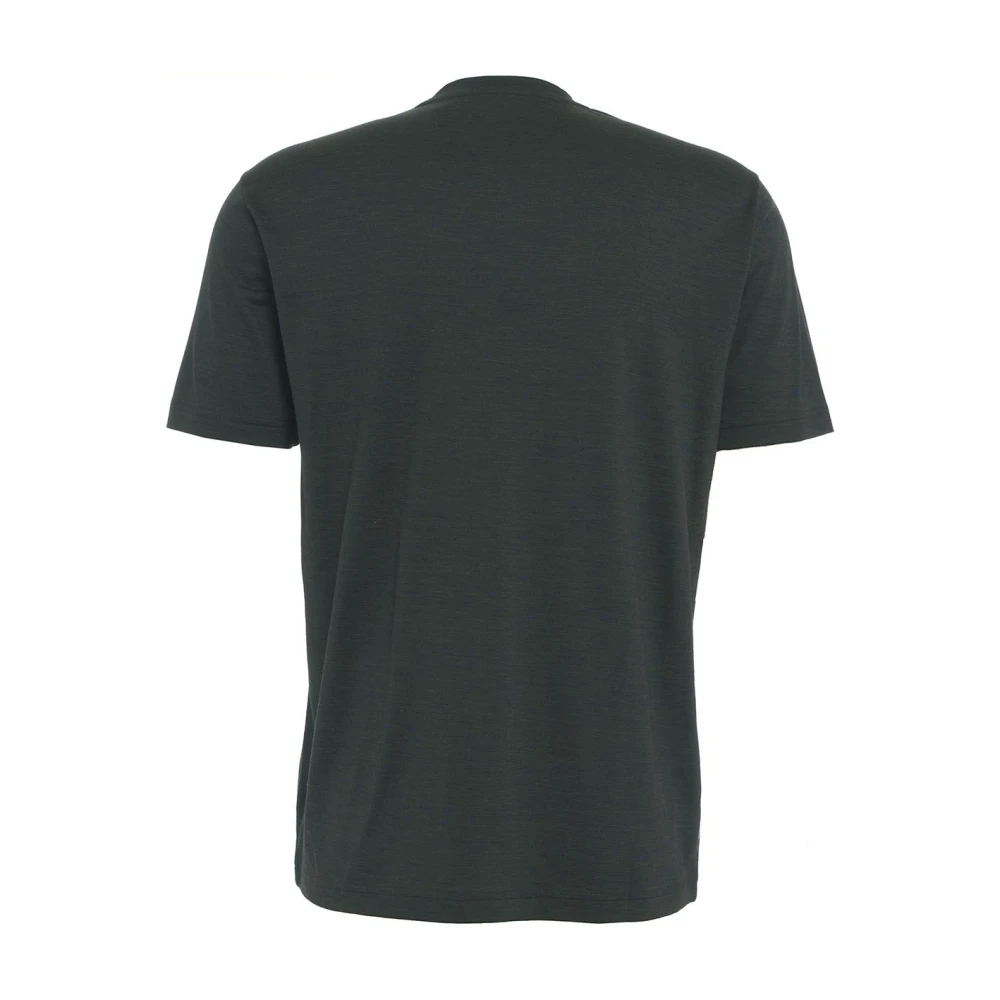 Stefan Brandt Groene Merino Jersey T-shirt Aw24 Black Heren