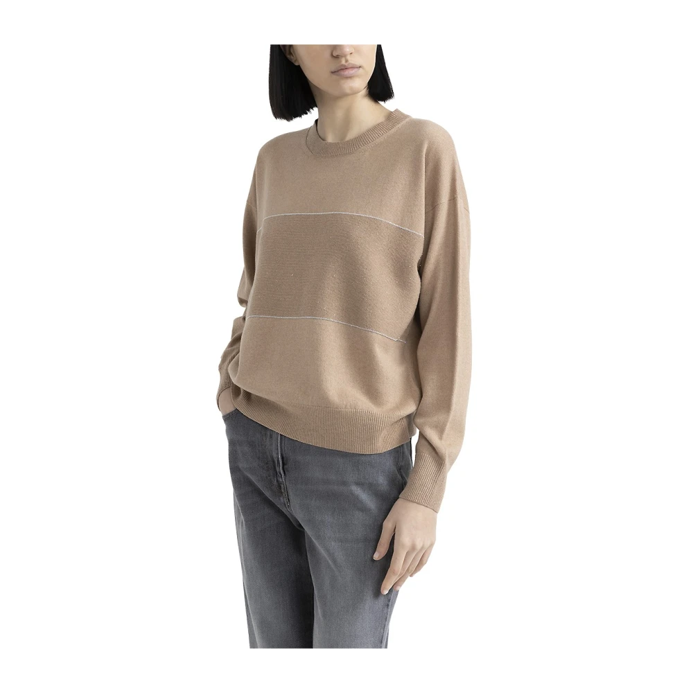 PESERICO Wol zijde kasjmier trui Brown Dames