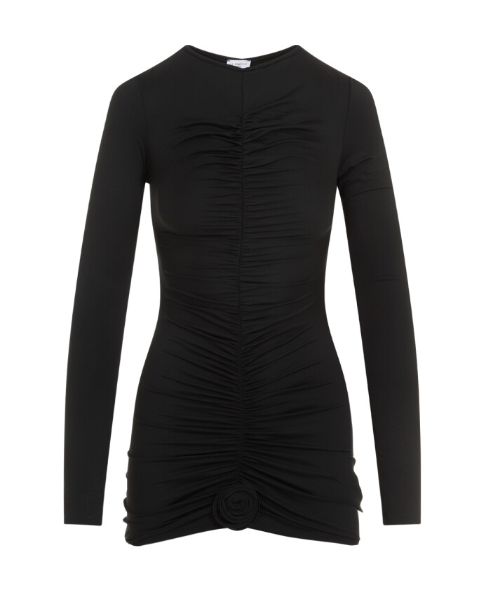 black-mini-dress-with-flower-embroidery