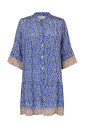 blue-short-dress-with-3-4-sleeves