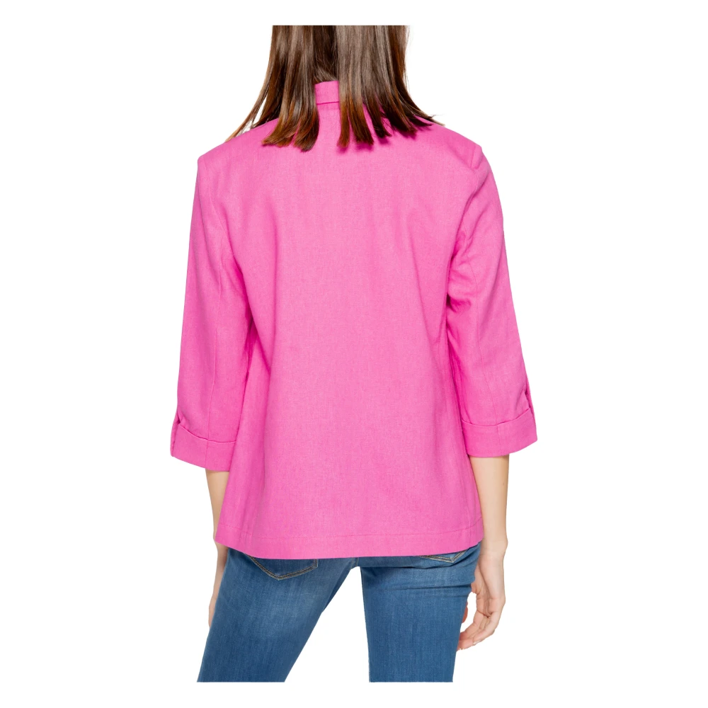 Only Luxe Linnen Blend Blazer voor Vrouwen Pink Dames