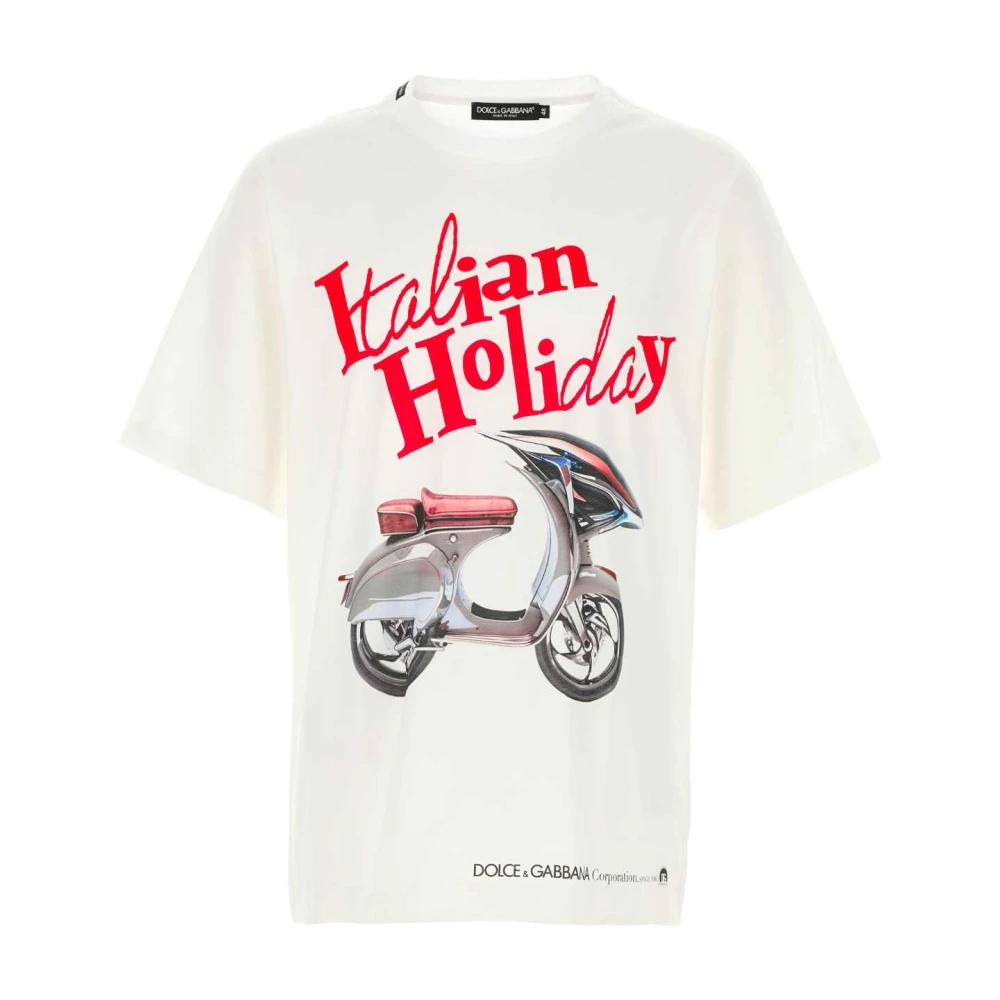 Dolce & Gabbana Klassiek Wit Katoenen T-shirt Multicolor Heren