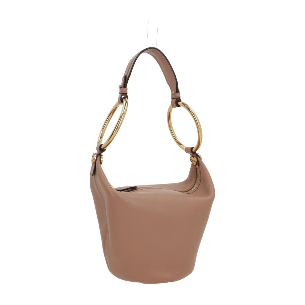 Chloé Roze Gehamerd Leren Handtas met Gouden Hardware Pink Dames
