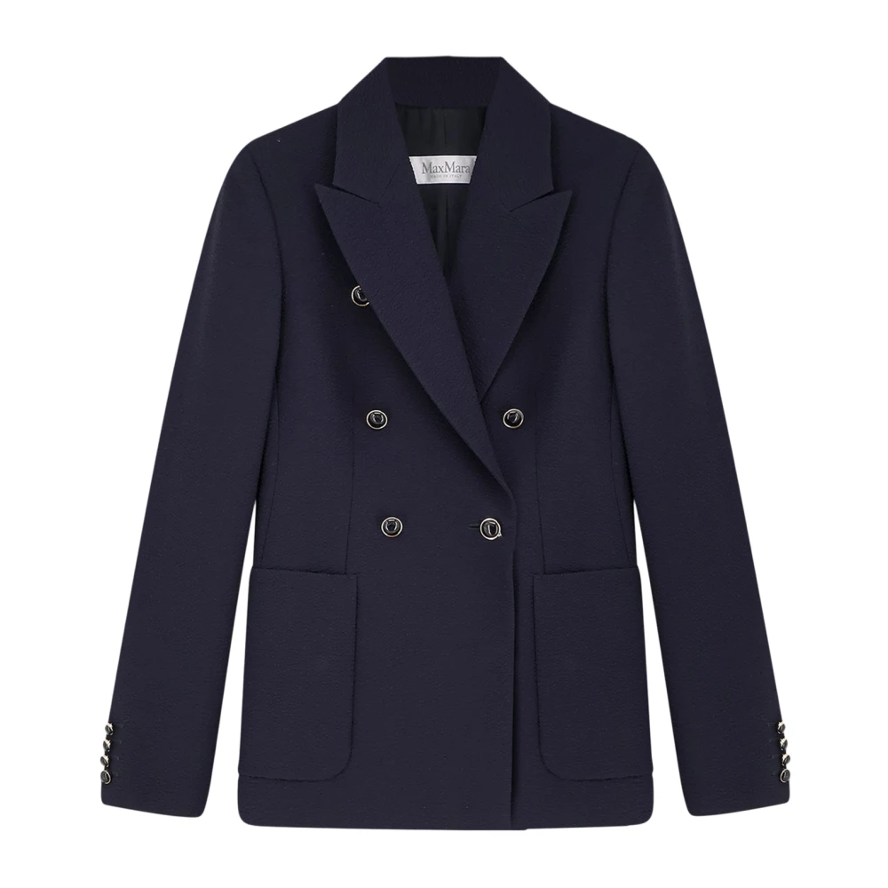 Max Mara Women's Blue Blazers, Xs, Double-Breasted Blazer