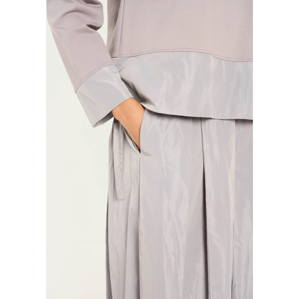 Vicario Cinque Maxi rok in geheugen taffeta met plooien Purple Dames