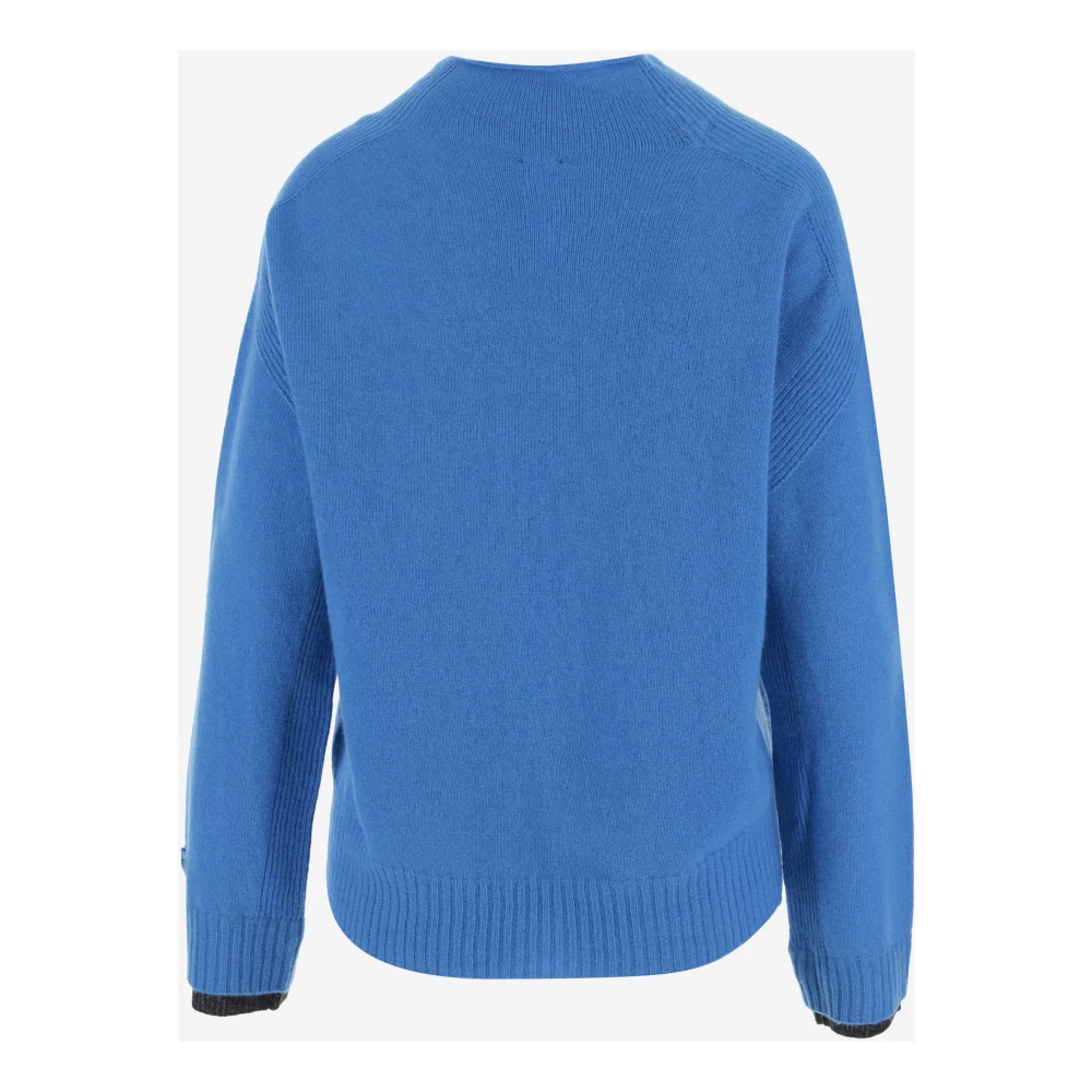 pinko Wol Kasjmier Crew Neck Sweater Blue Dames
