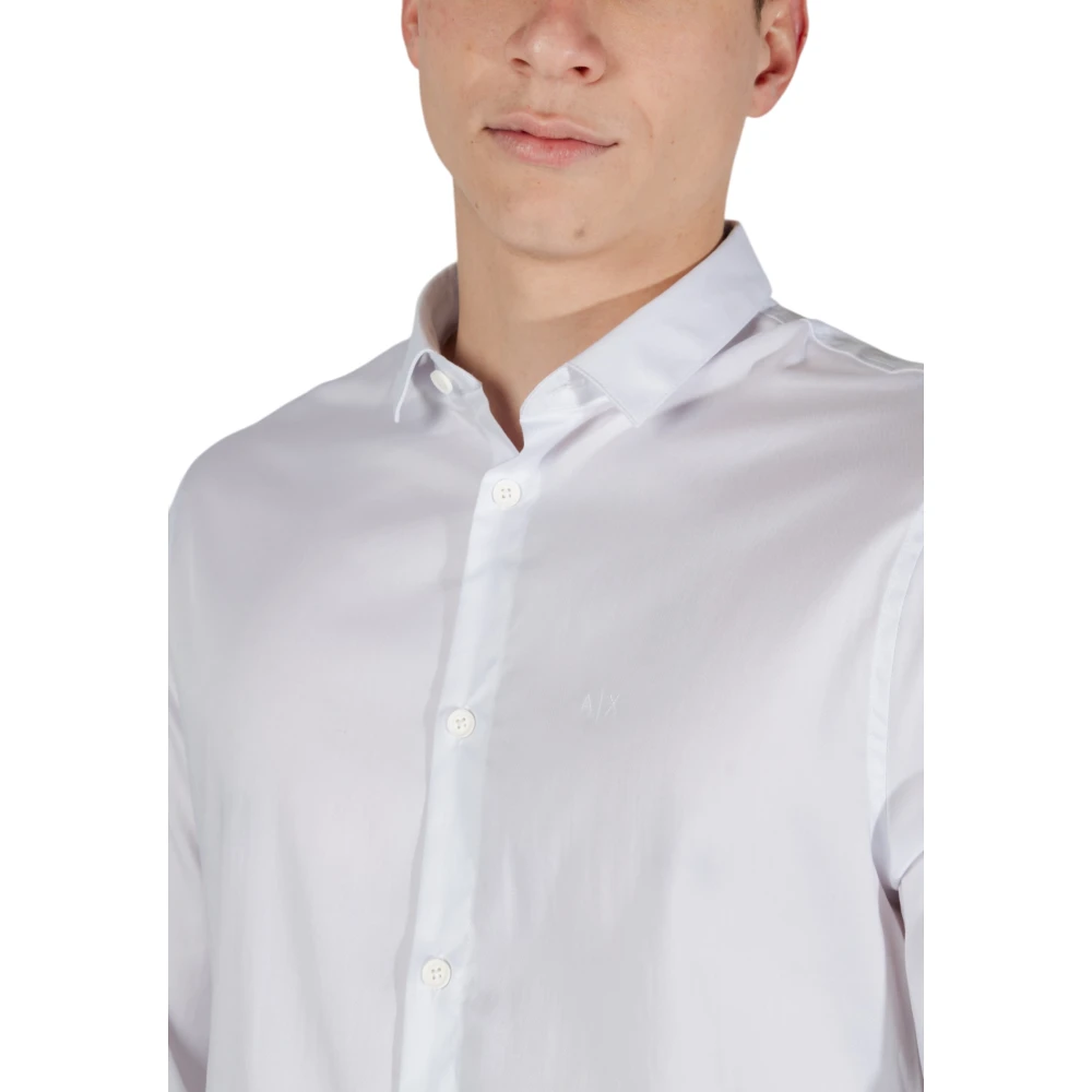 Armani Exchange Lange mouwen shirt Lente Zomer Collectie White Heren
