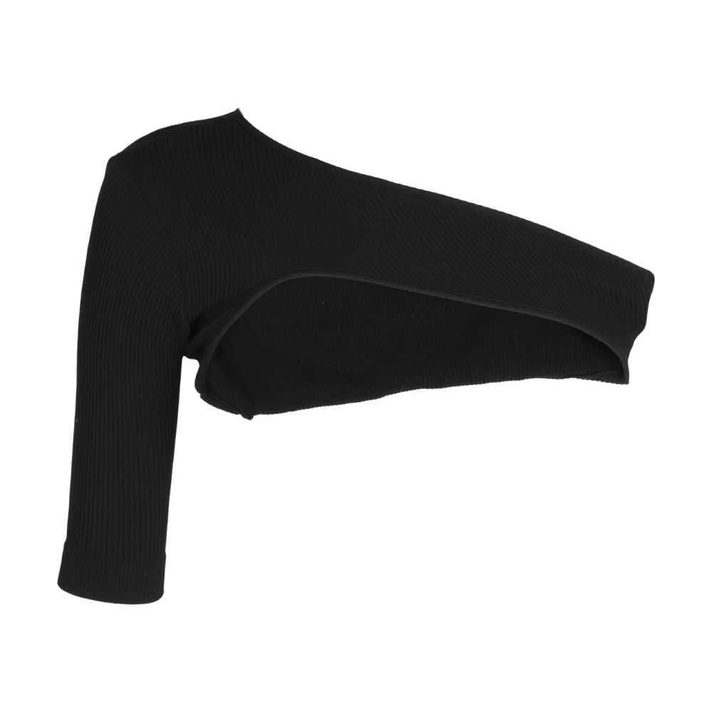 Andrea Adamo Mono Schouder Jersey Top Black Dames