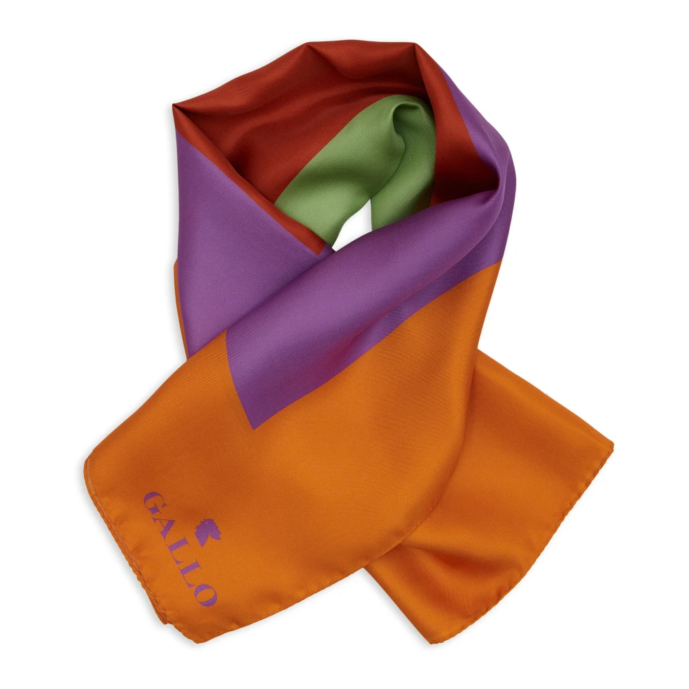 Gallo Unisex oranje sjaal met concentrisch vierkant motief Multicolor Unisex