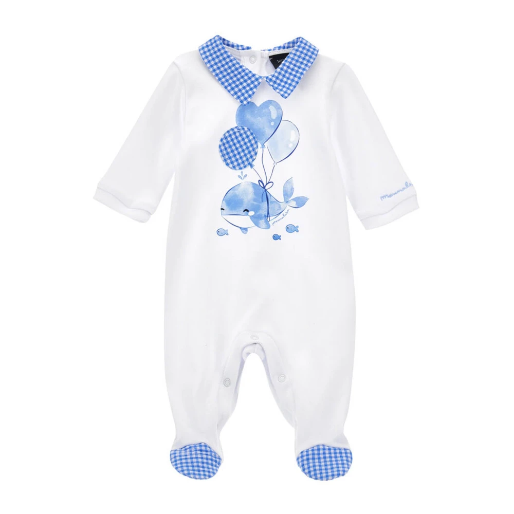 Monnalisa Boys White Bodies & Sets, 1 M, Cotton Romper