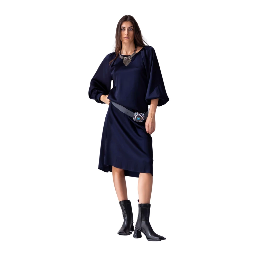 Beatrice .b Geplooide Schouder Maxi Jurk Blue Dames