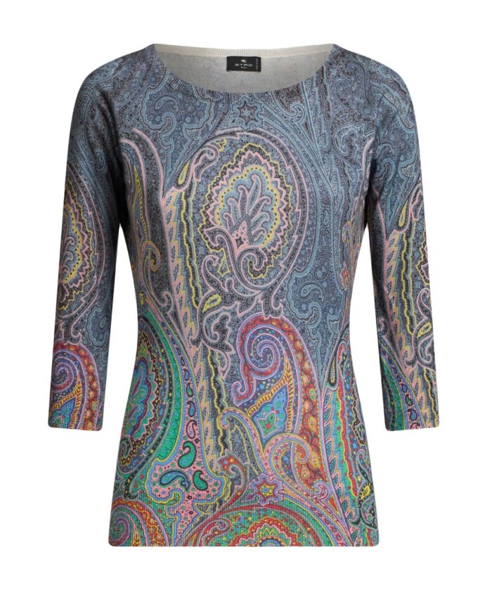 paisley-print-knit-sweater
