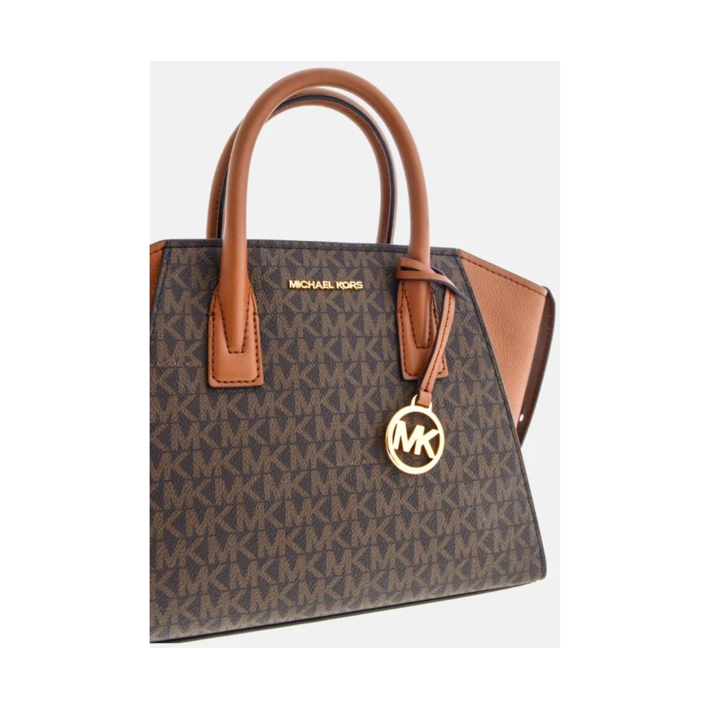 Michael Kors Avril Bruine Leren Schoudertas Multicolor Dames